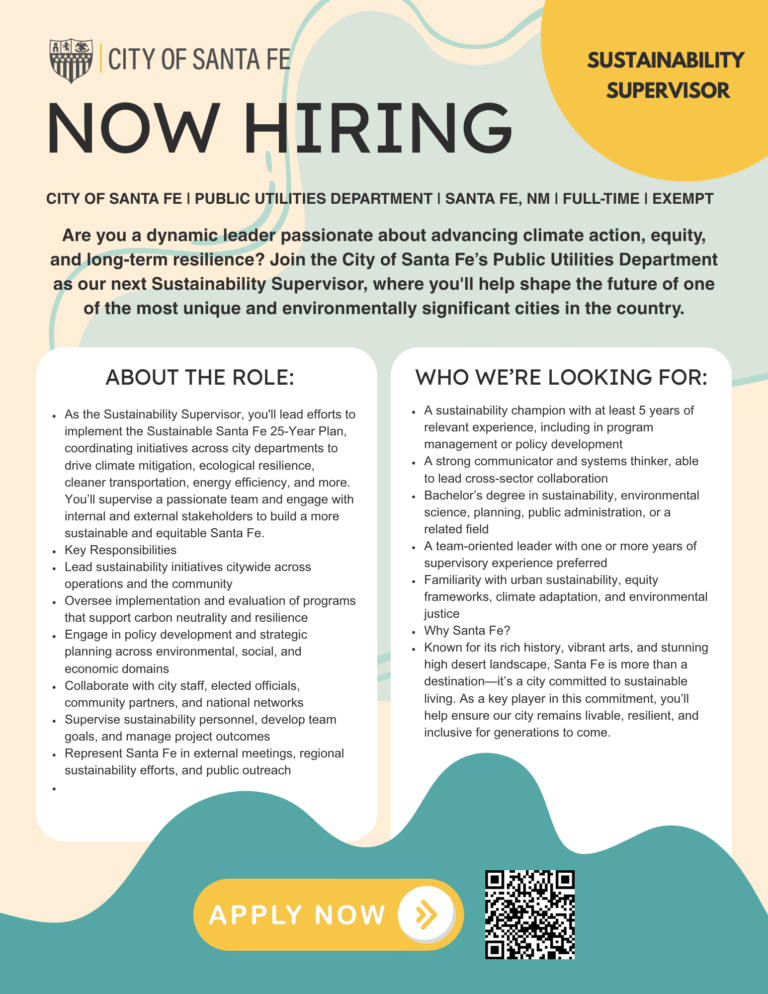 City Hiring Sustainability Supervisor